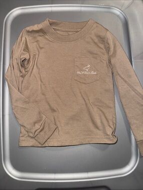 12m Kids Long Sleeve Pocket Tee in Light Brown